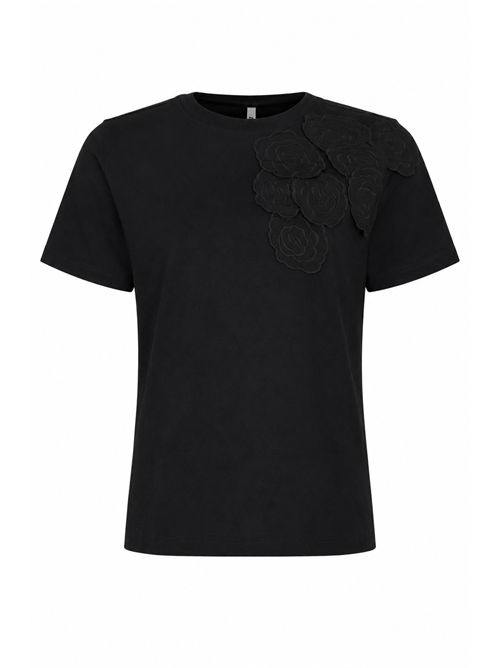 T-shirt Chad in cotone con ricamo fiore Liviana Conti | L6SW73Y69-0